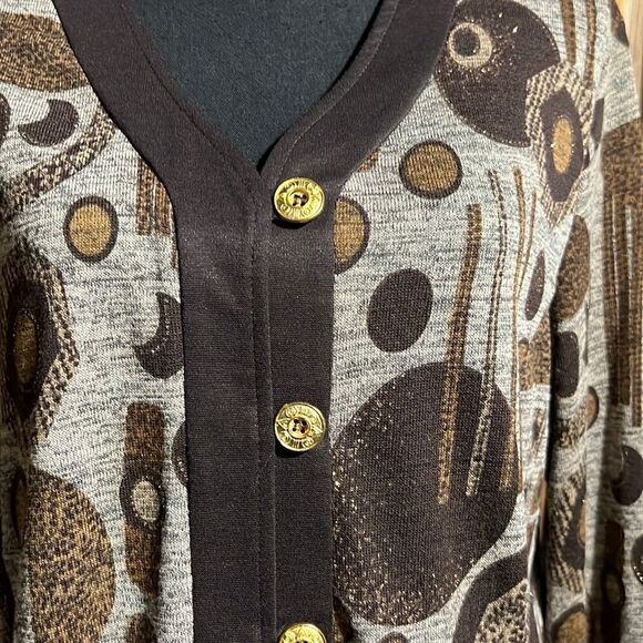 Cafe au Lait top tunic brown tan gold hardware Canada Large FIRM on PRICE NWT - Picture 4 of 8